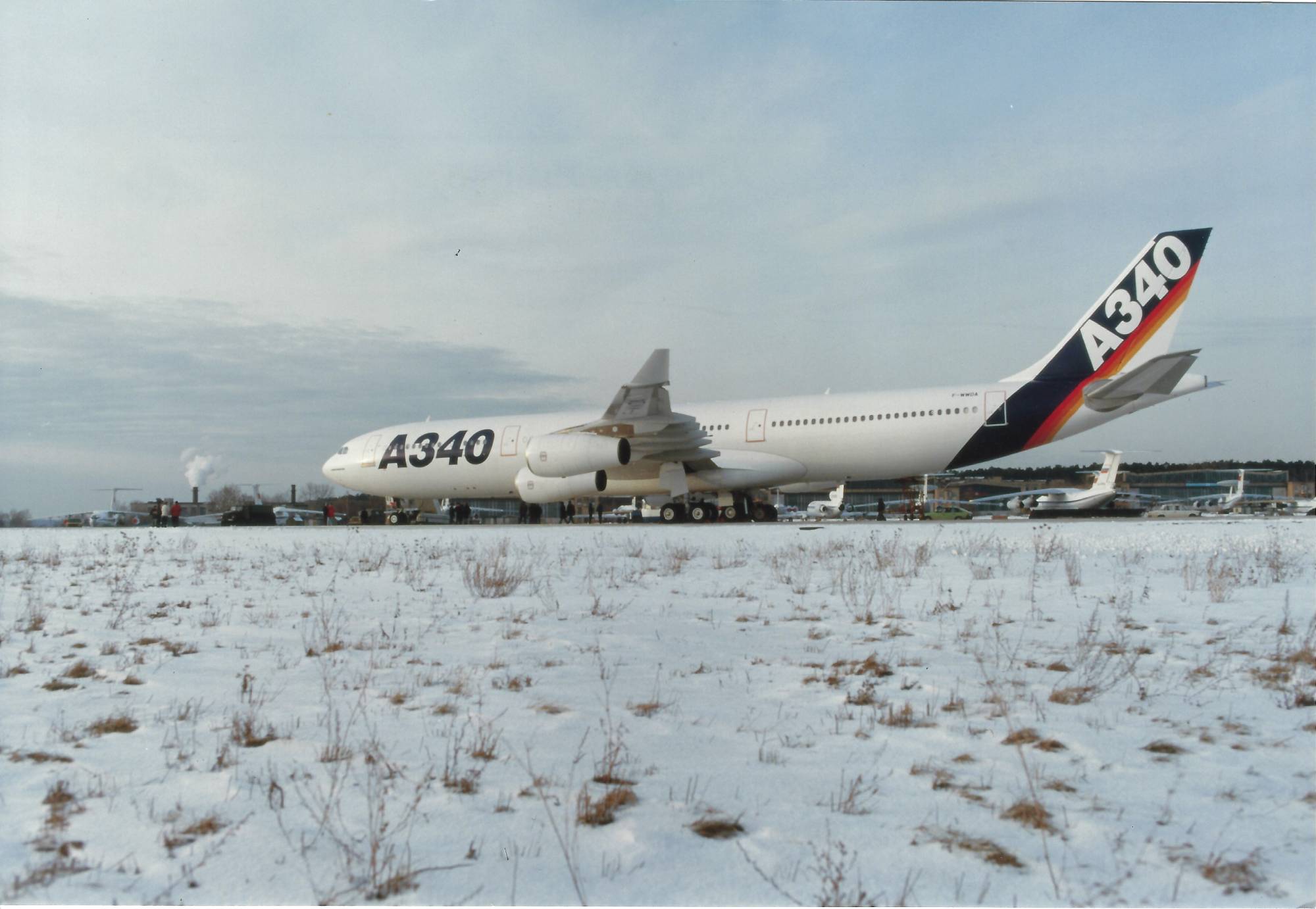 Airbus A340 cold weather trials at Yakutsk. Feb 1993. Photo - Airbus Industrie.jp LOW