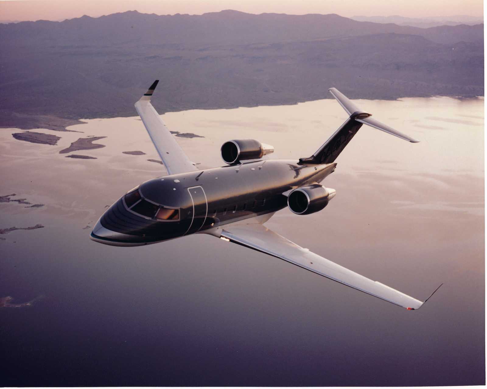 Canadair Challenger 604 powered by General Electric CF34-3B engines features a non-stop range of 4,000 nautical miles. Photo - Canadair low