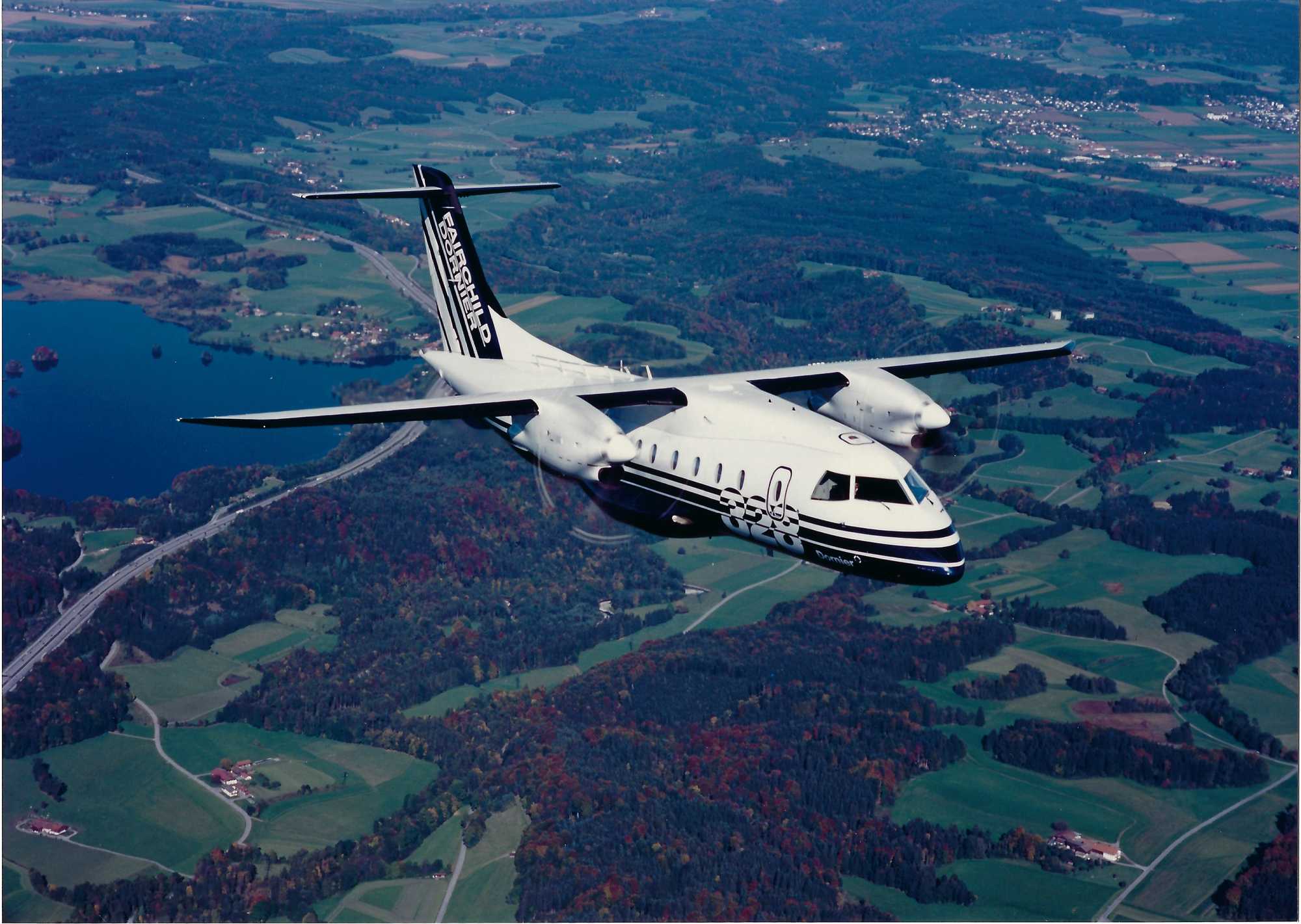 Dornier 328 regional airliner. corporate or executive jet. Photo - Fairchild Dornier low