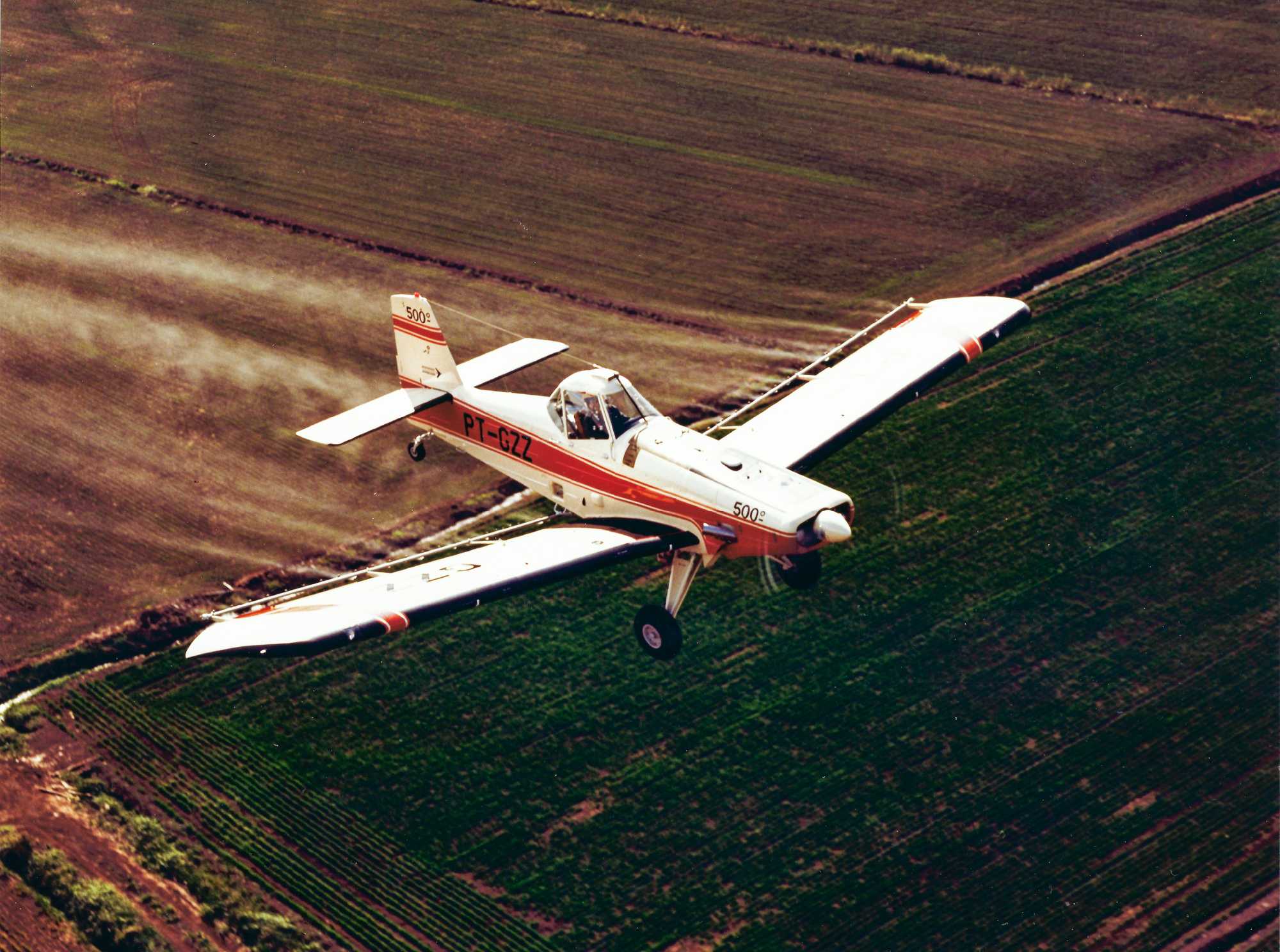 EMB 201 Ipanema crop-duster developed by Embraer is produced by the companies light aircraft subsidary Industria Aeronautica Melva. Photo - Embraer low