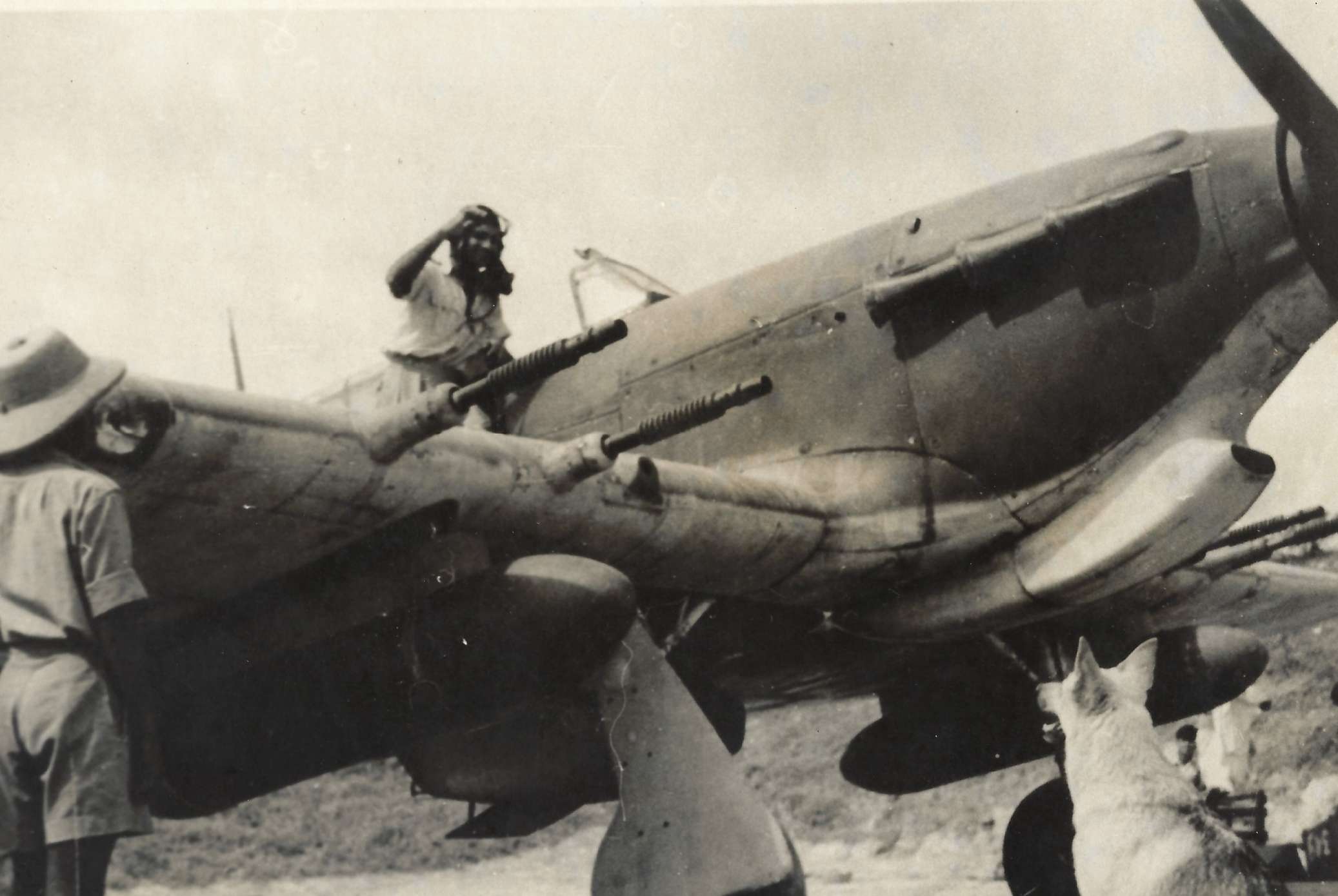 Fl. Lt HM with Tuck on a Hurricane Mk 2