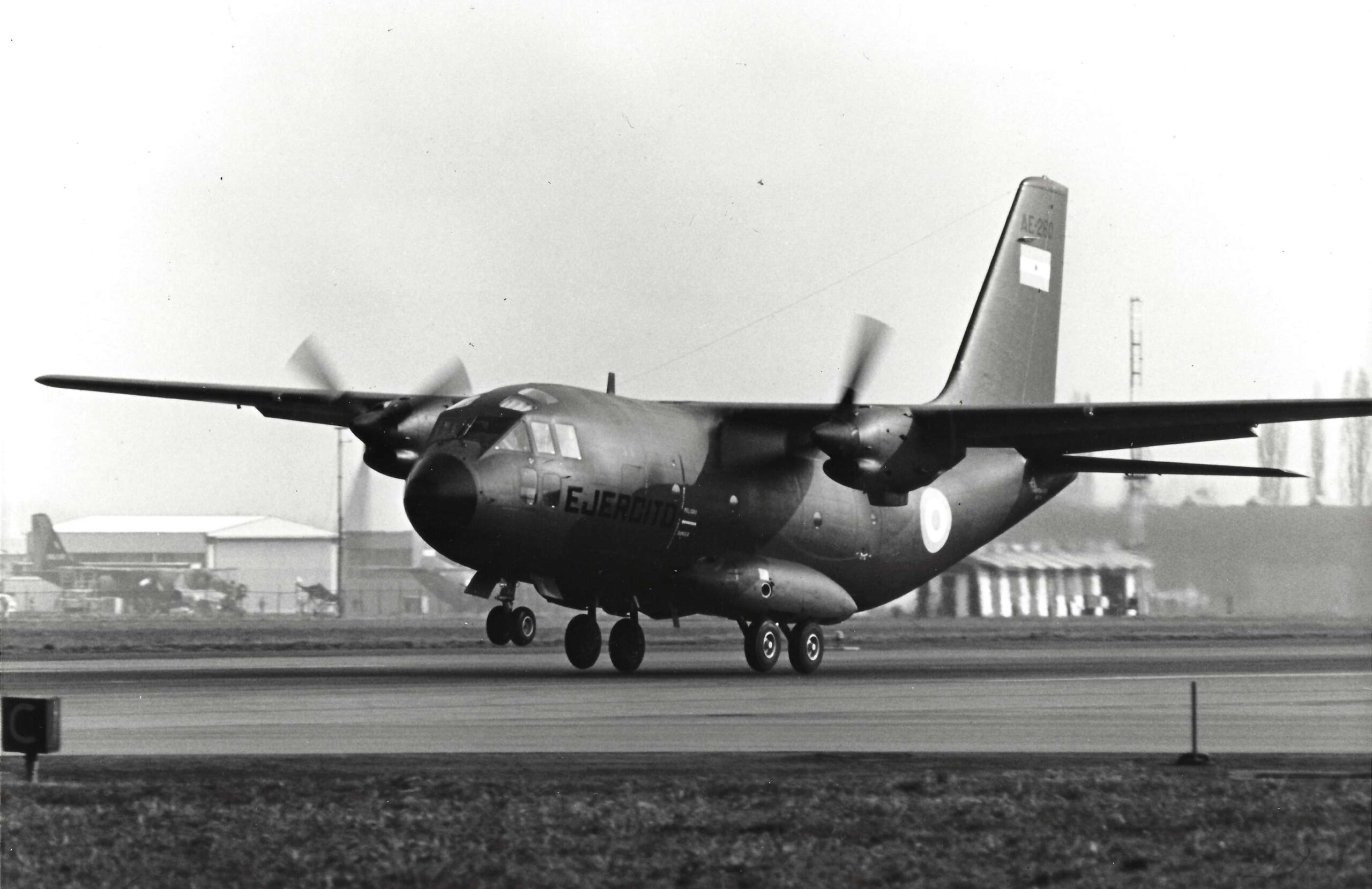 G 222 of the Argentinian Army. Photo - Aeritalia..