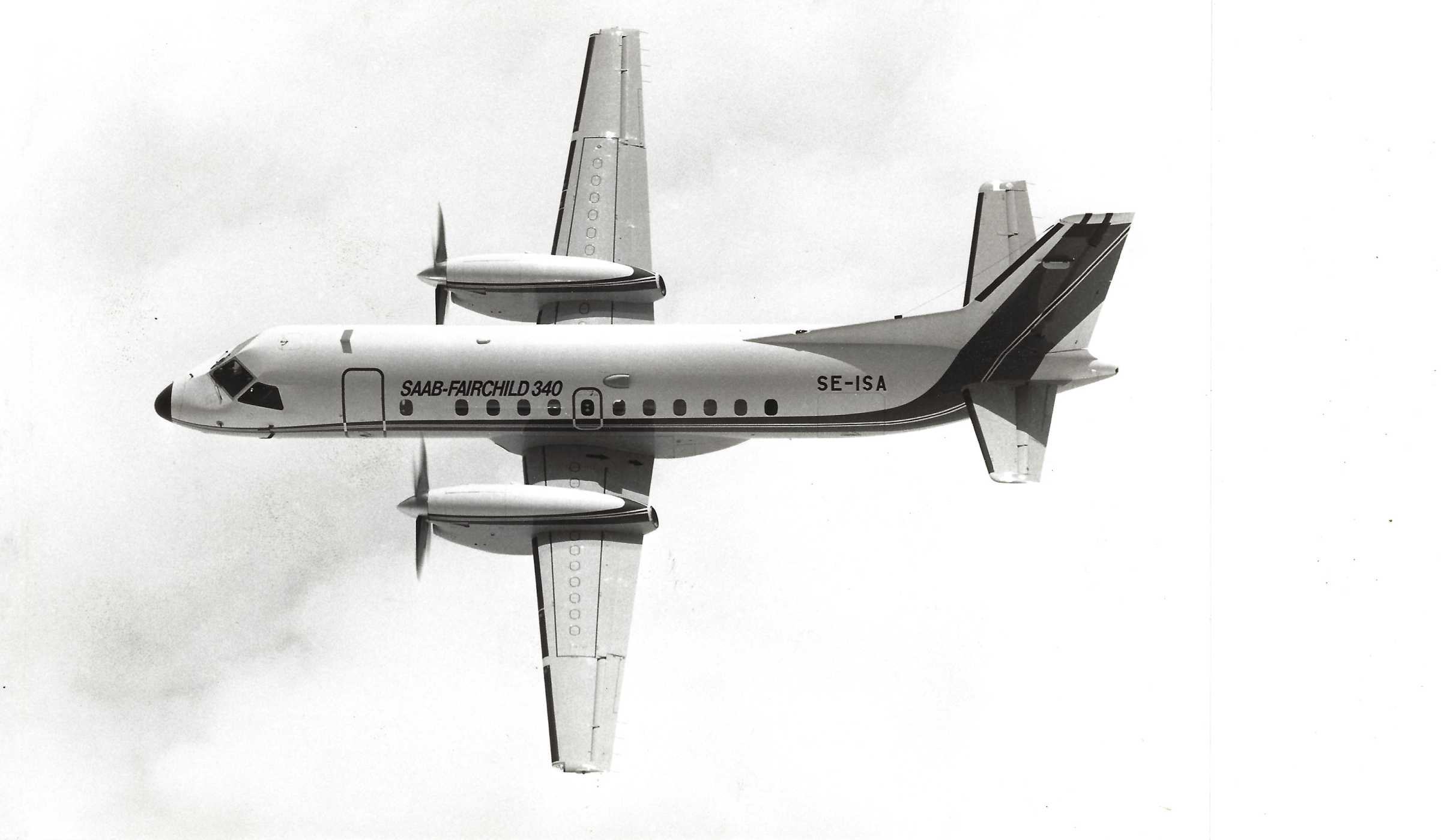 On 11 MAy, 1983, the Second SAAB-Fairchild 340 made its flying debut. Photo - Saab-Scania LOW