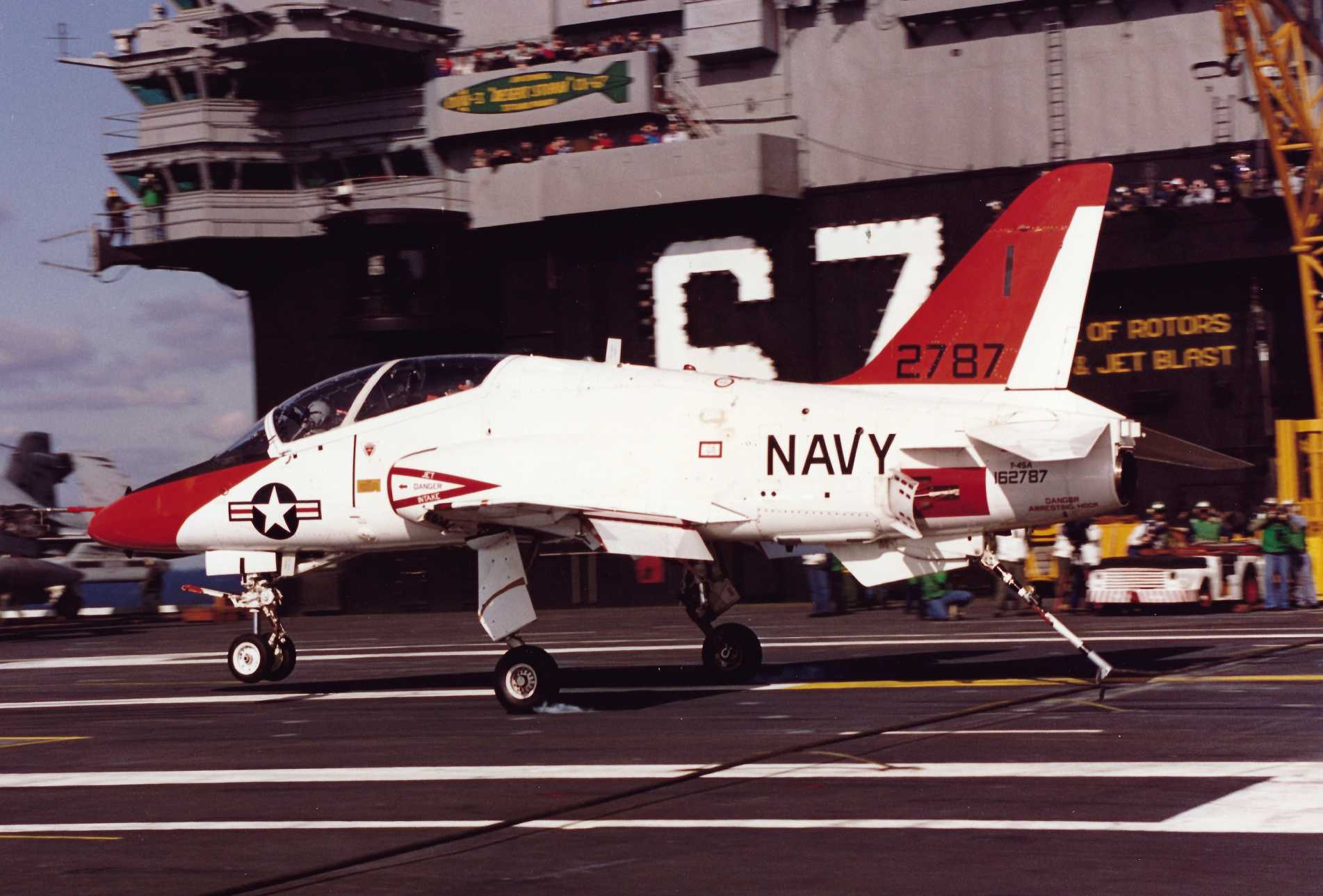 T-45A Goshawk landing on USS John F. Kennedy. McDonnell Douglasjpg...